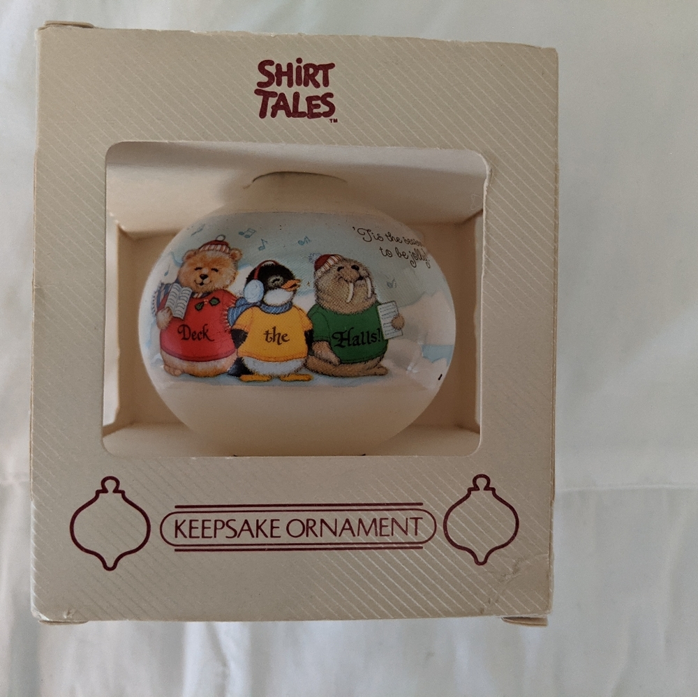 Hallmark Shirt Tales Glass Ornament 1983
